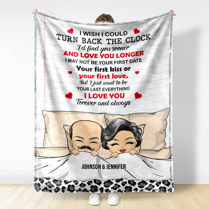 The Day I Met You Chibi Couple - Gift For Couples - Personalized Custom Fleece Blanket