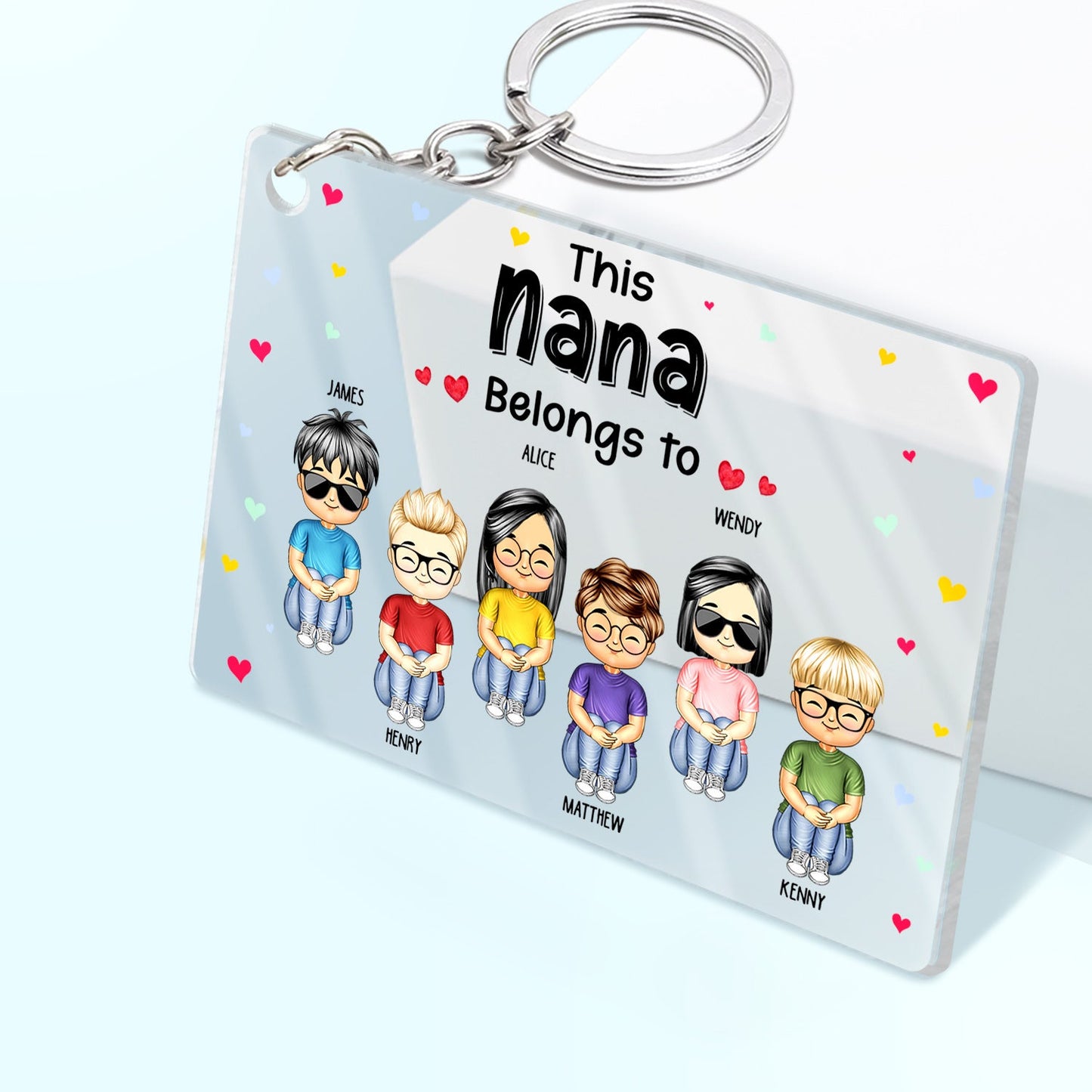 This Grandma Belongs To - Gift For Grandma, Mom - Personalized Custom Acrylic Keychain
