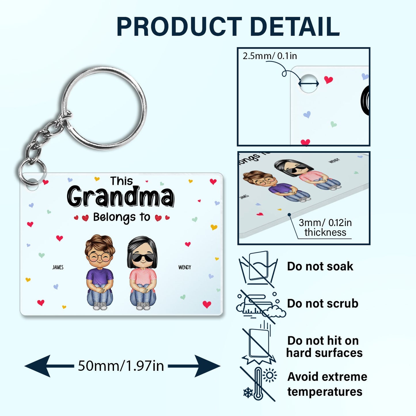 This Grandma Belongs To - Gift For Grandma, Mom - Personalized Custom Acrylic Keychain