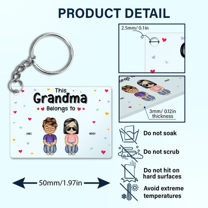 This Grandma Belongs To - Gift For Grandma, Mom - Personalized Custom Acrylic Keychain