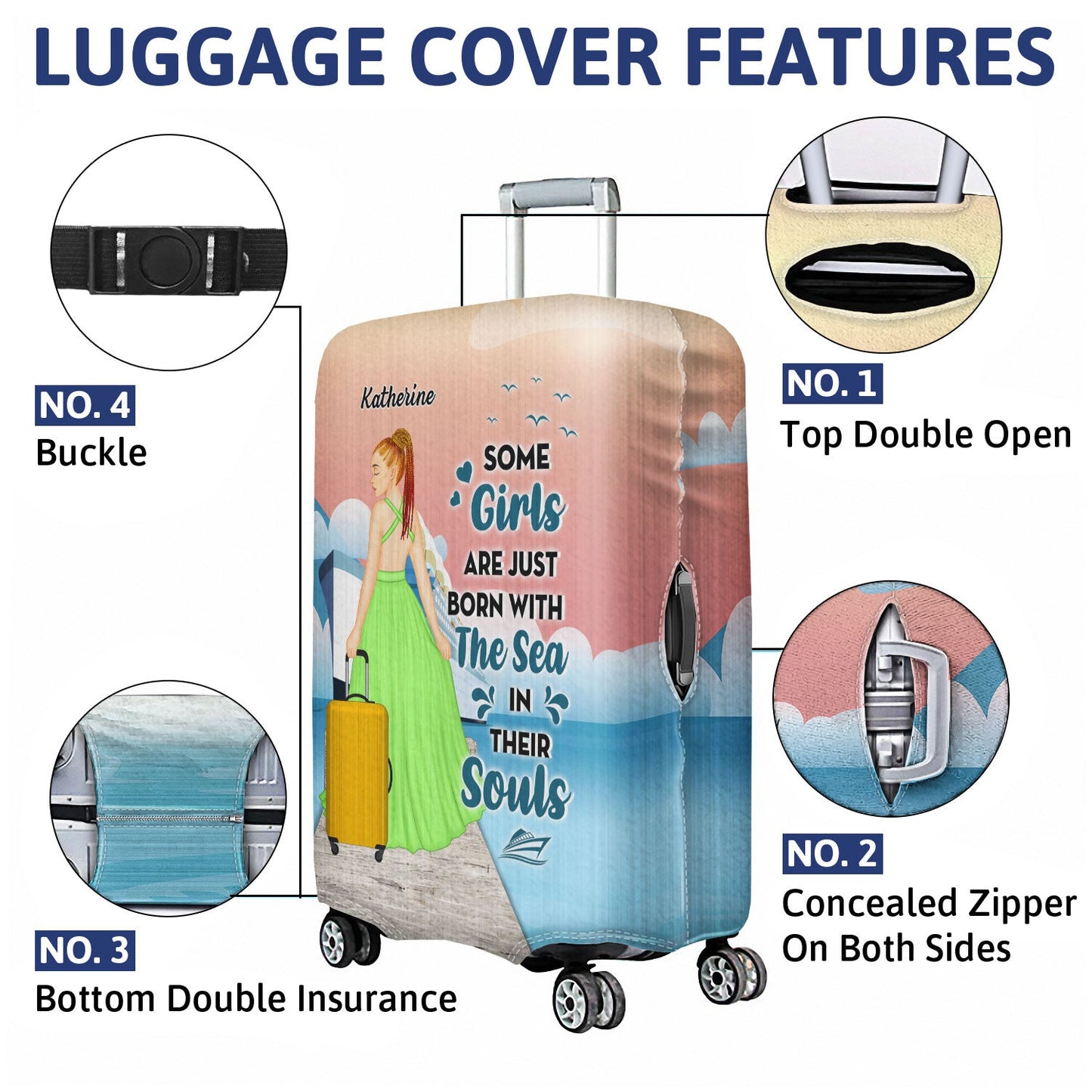 Just A Girl Who Loves Cruising - Gift For Travel Cruising Lovers - Personalized Custom Luggage Cover