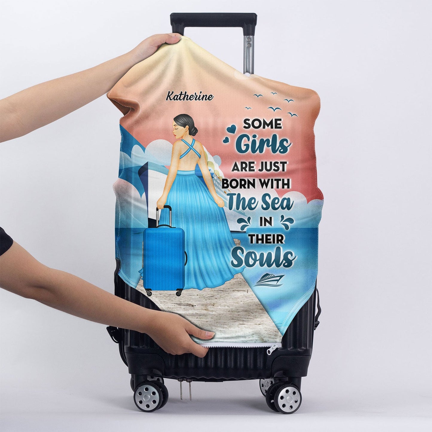 Just A Girl Who Loves Cruising - Gift For Travel Cruising Lovers - Personalized Custom Luggage Cover