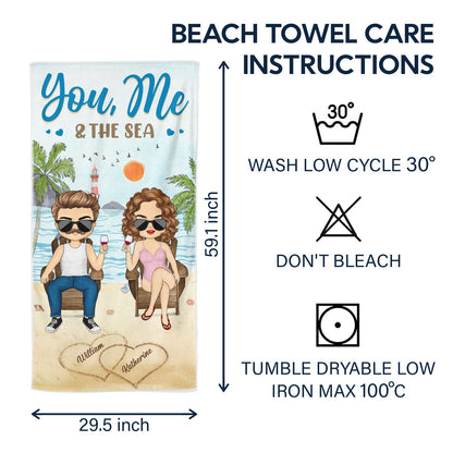 Hubby Wifey Season - Gift For Couple, Summer Vibe - Personalized Custom Beach Towel