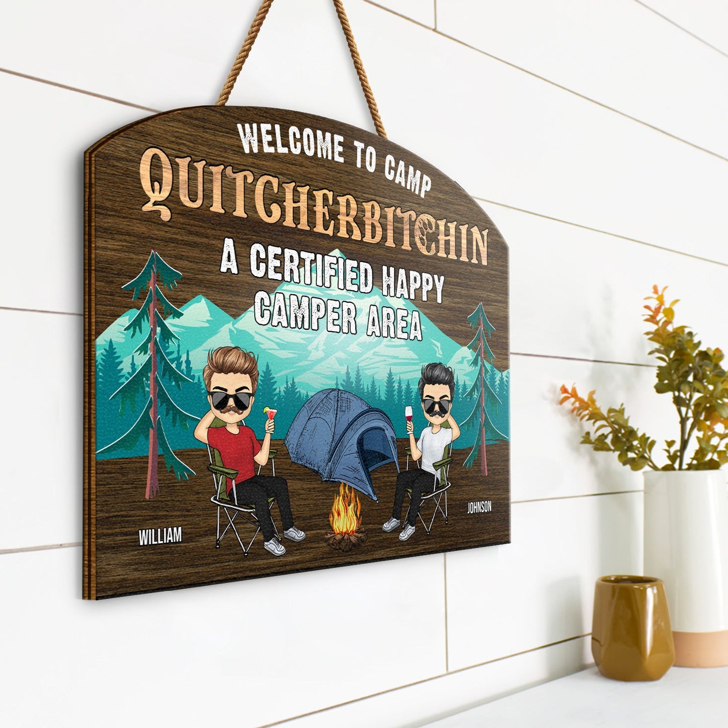 Where Family & Friend Make Memories - Gift For Camping Lover - Personalized Custom Shaped Wood Sign