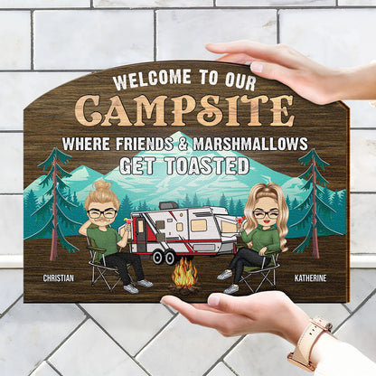 Where Family & Friend Make Memories - Gift For Camping Lover - Personalized Custom Shaped Wood Sign