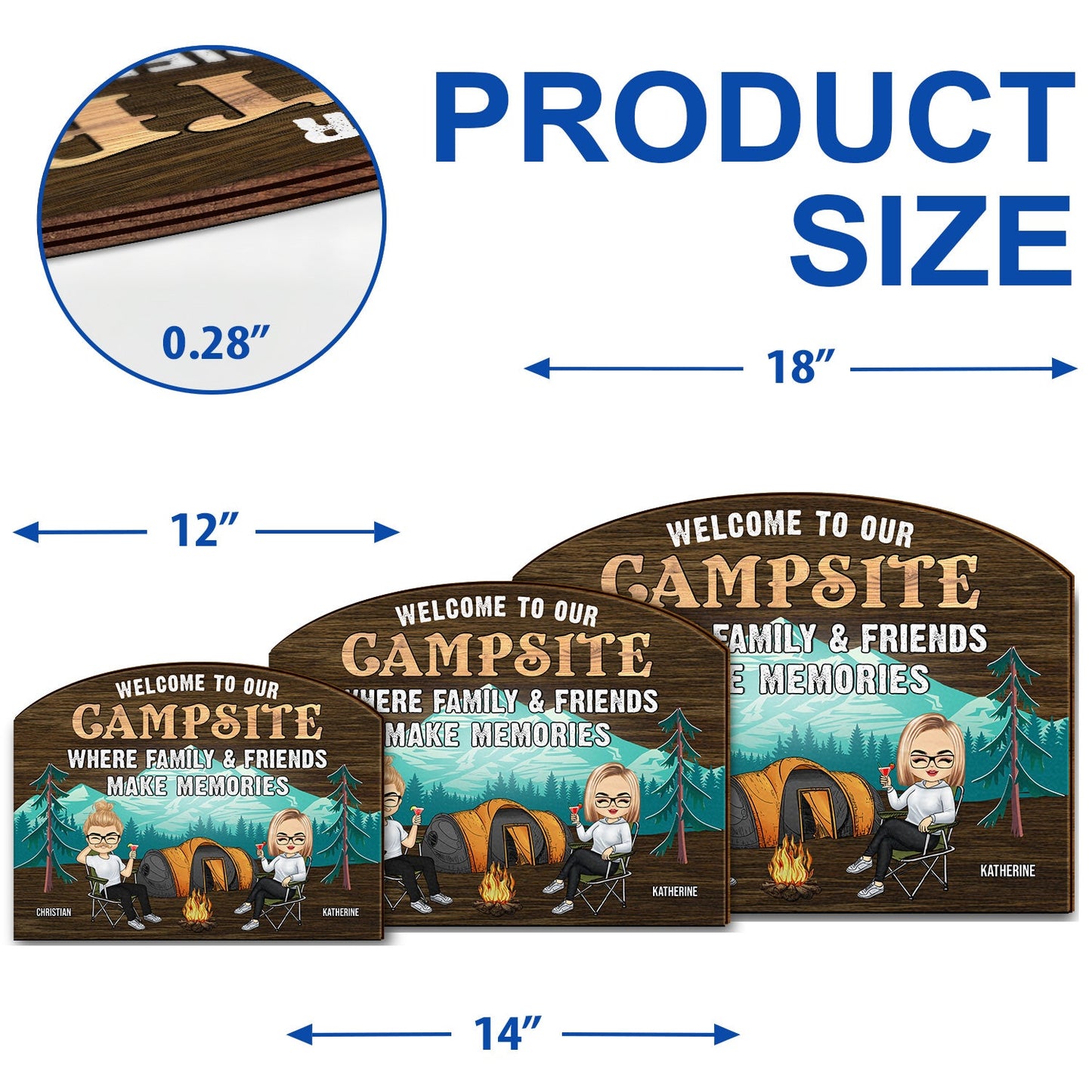 Where Family & Friend Make Memories - Gift For Camping Lover - Personalized Custom Shaped Wood Sign