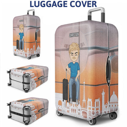Just A Girl Who Loves Traveling - Gift For Travel Lovers - Personalized Custom Luggage Cover