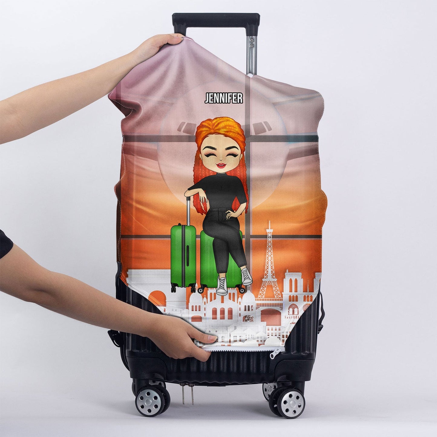 Just A Girl Who Loves Traveling - Gift For Travel Lovers - Personalized Custom Luggage Cover