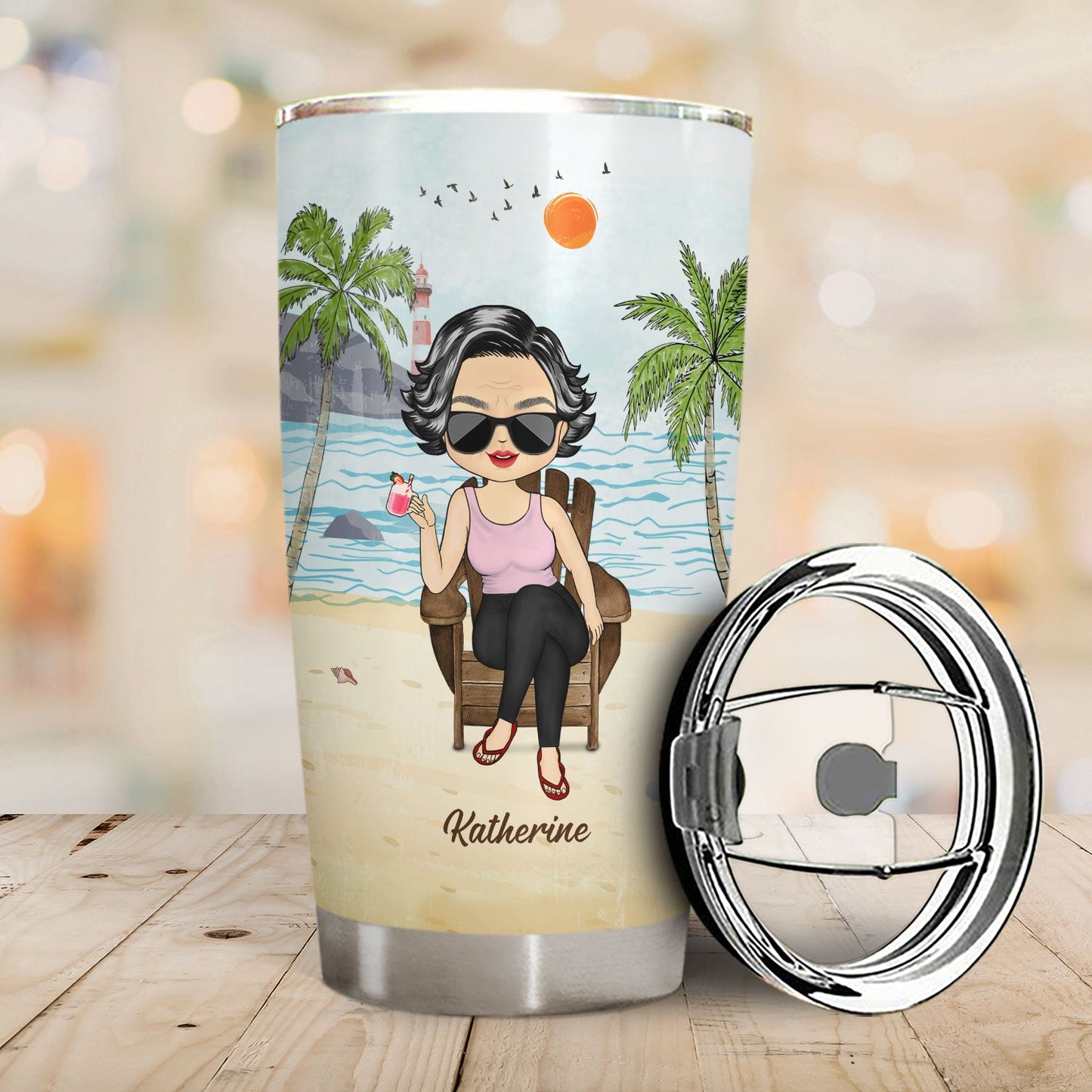 What Day Is Today Who Cares Summer Vibe, Beach - Retirement Gift - Personalized Custom Tumbler