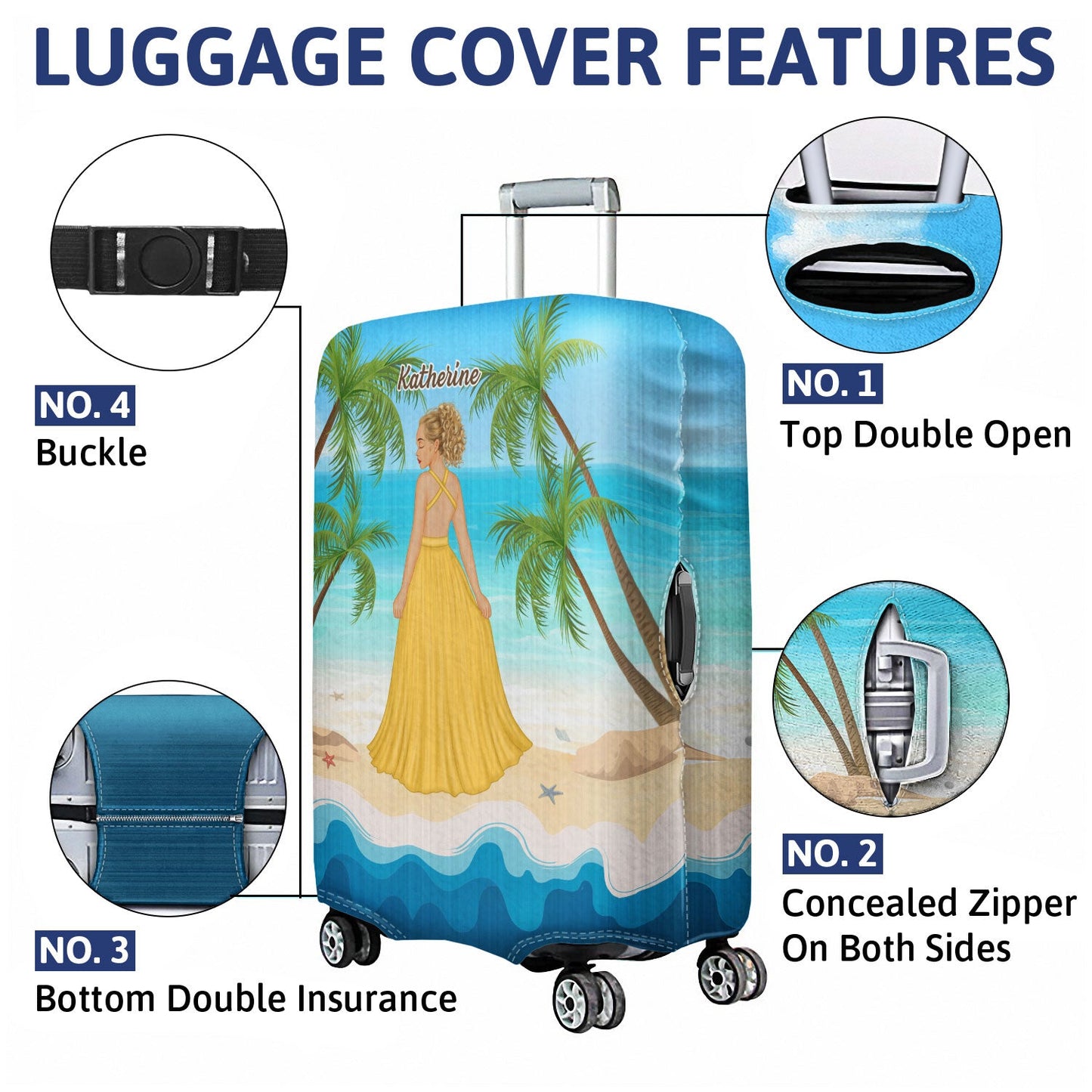 Just A Girl Who Loves Beach - Gift For Yourself, Gift For Women - Personalized Custom Luggage Cover