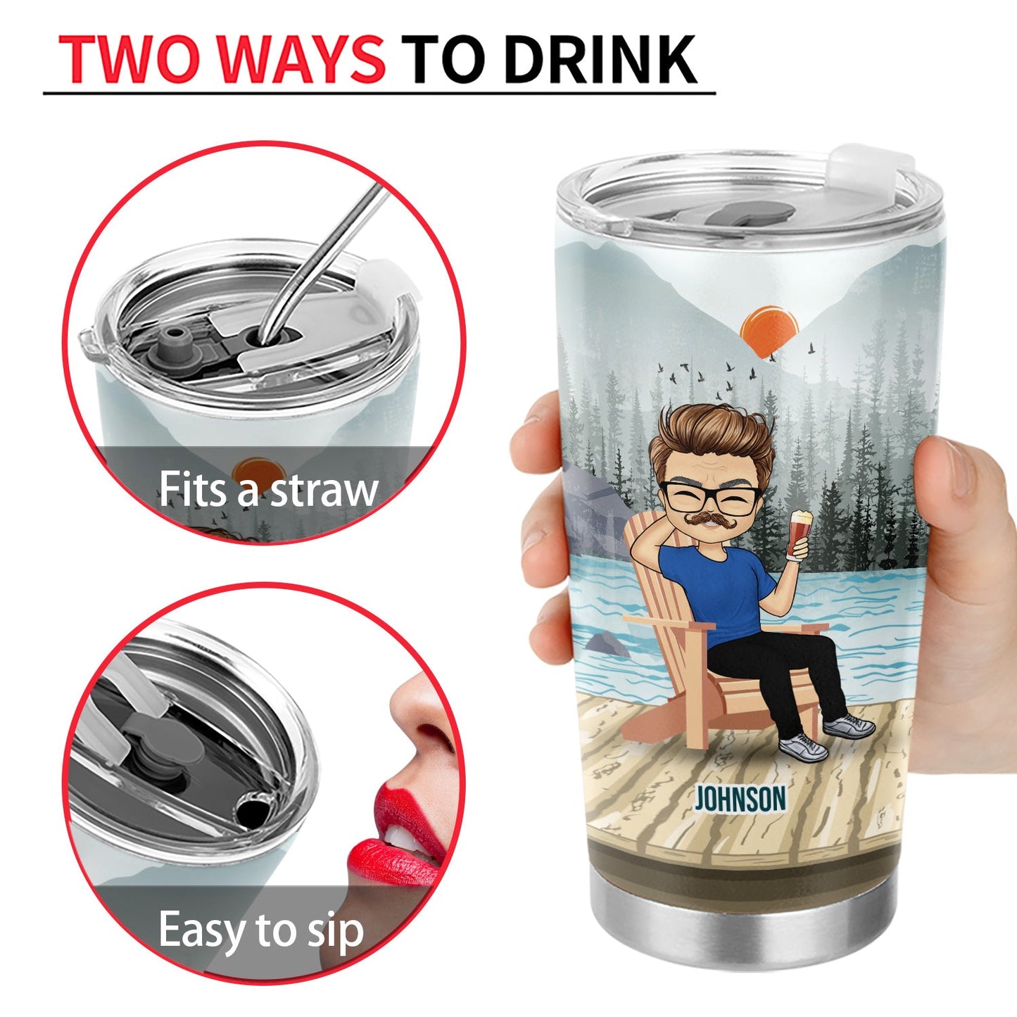 Lake People - Gift For Lake Lovers - Personalized Custom Tumbler