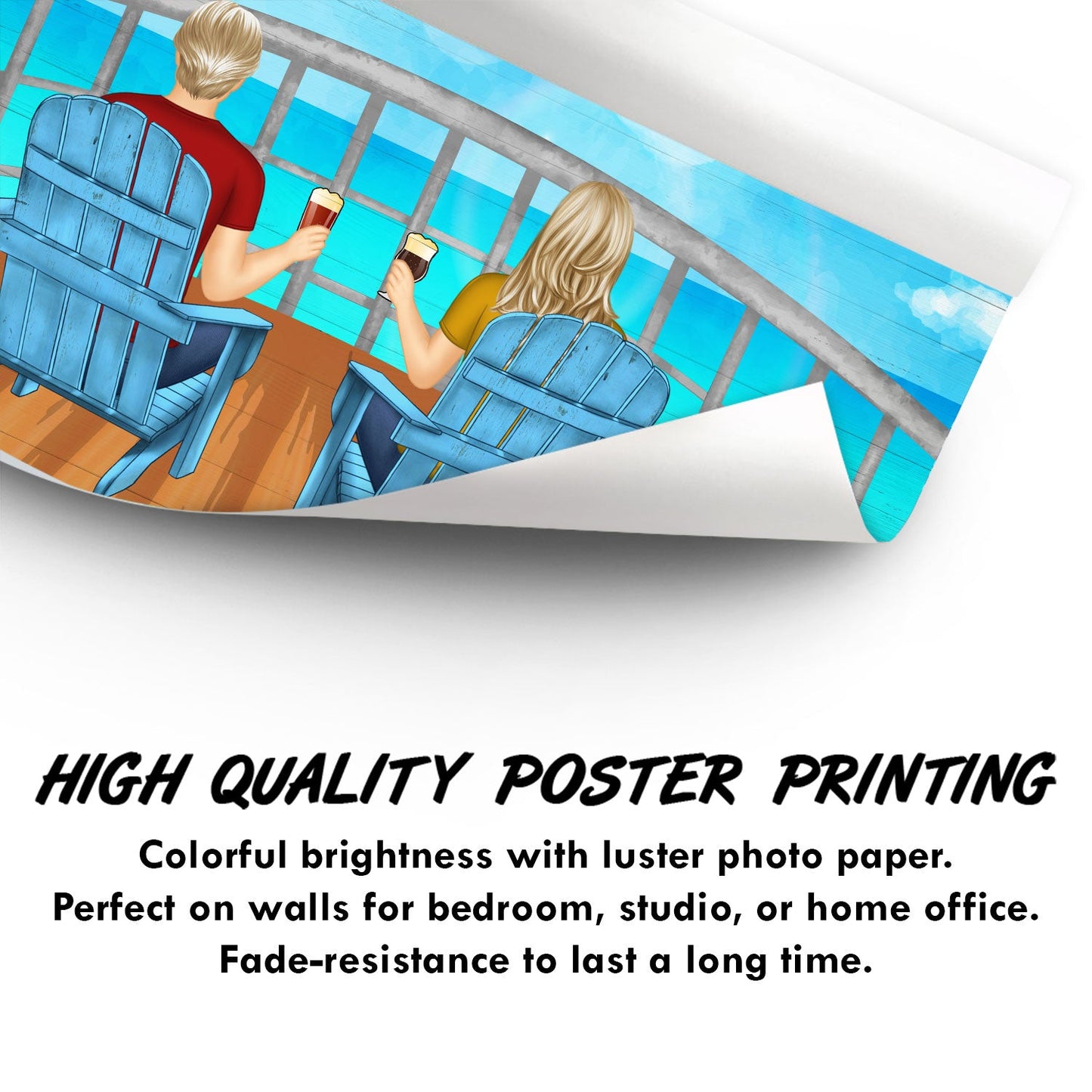 Husband & Wife Cruising Partners For Life - Gift For Couples - Personalized Custom Poster