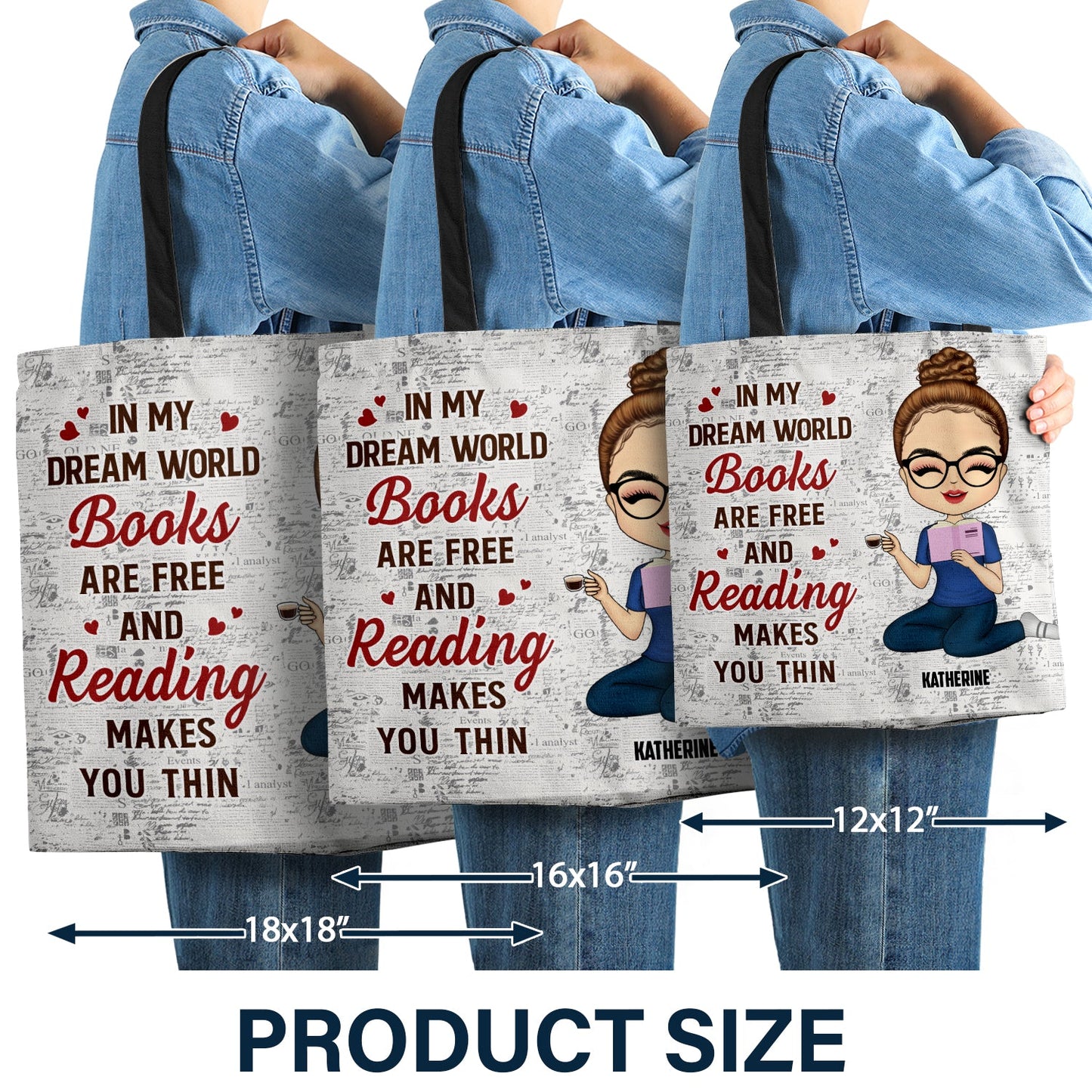 Girl Who Loves Books - Gift For Reading Lovers - Personalized Custom Zippered Canvas Bag