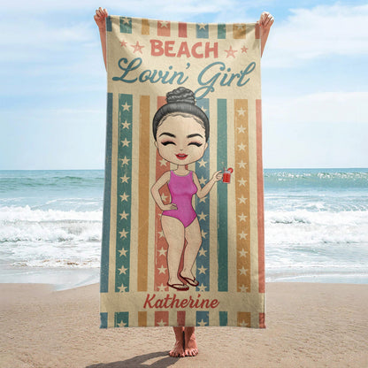 Beach Lovin' Girl Beach Lovin' Boy - Birthday, Summer Gift For Yourself, Men, Women, BFF Best Friends - Personalized Custom Beach Towel