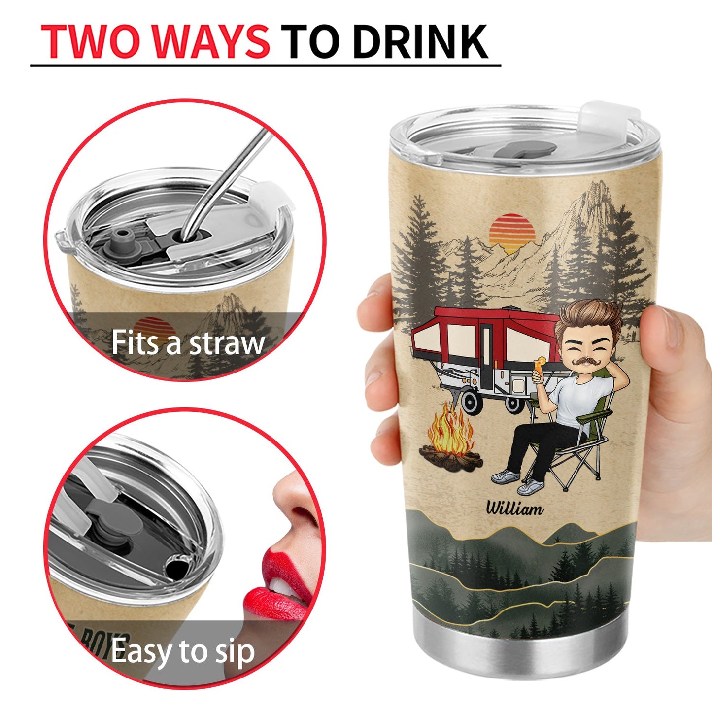 Dream Up To Be A Sexy Camping Lady - Gift For Camping Lovers - Personalized Custom Tumbler