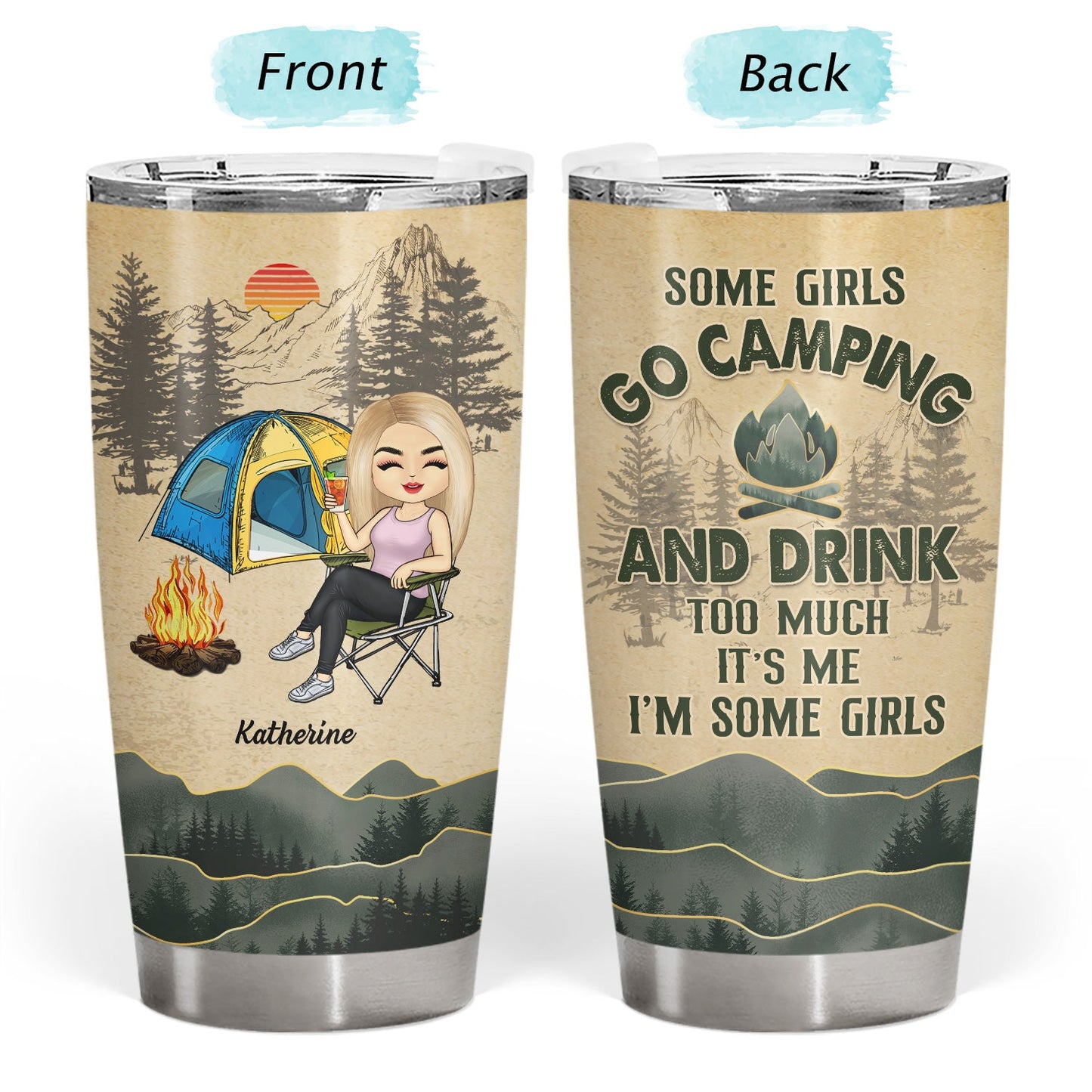 Dream Up To Be A Sexy Camping Lady - Gift For Camping Lovers - Personalized Custom Tumbler