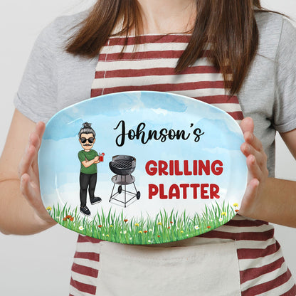 Grilling Plate Awesome BBQ - Gift For Yourself, Gift For Man - Personalized Custom Plate