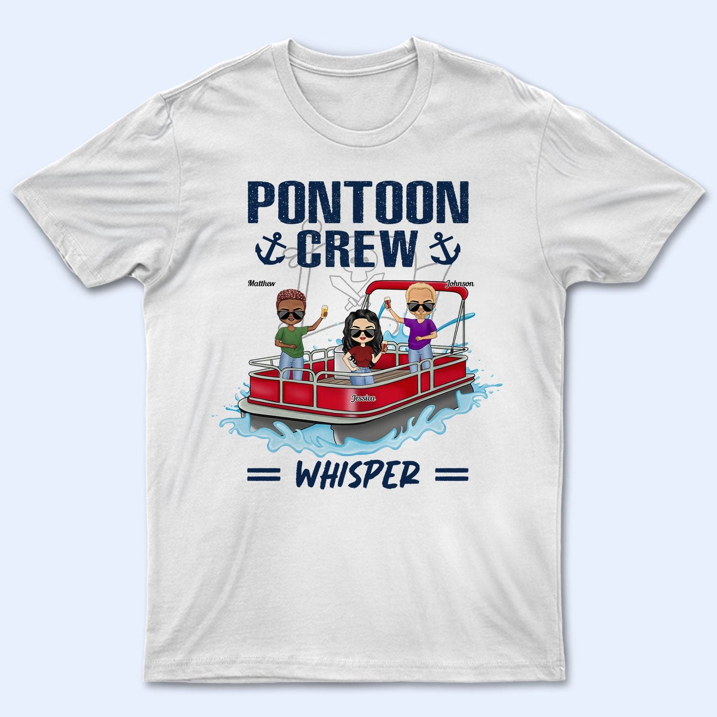 Pontoon Crew - Gift For Pontoon Besties - Personalized Custom T Shirt