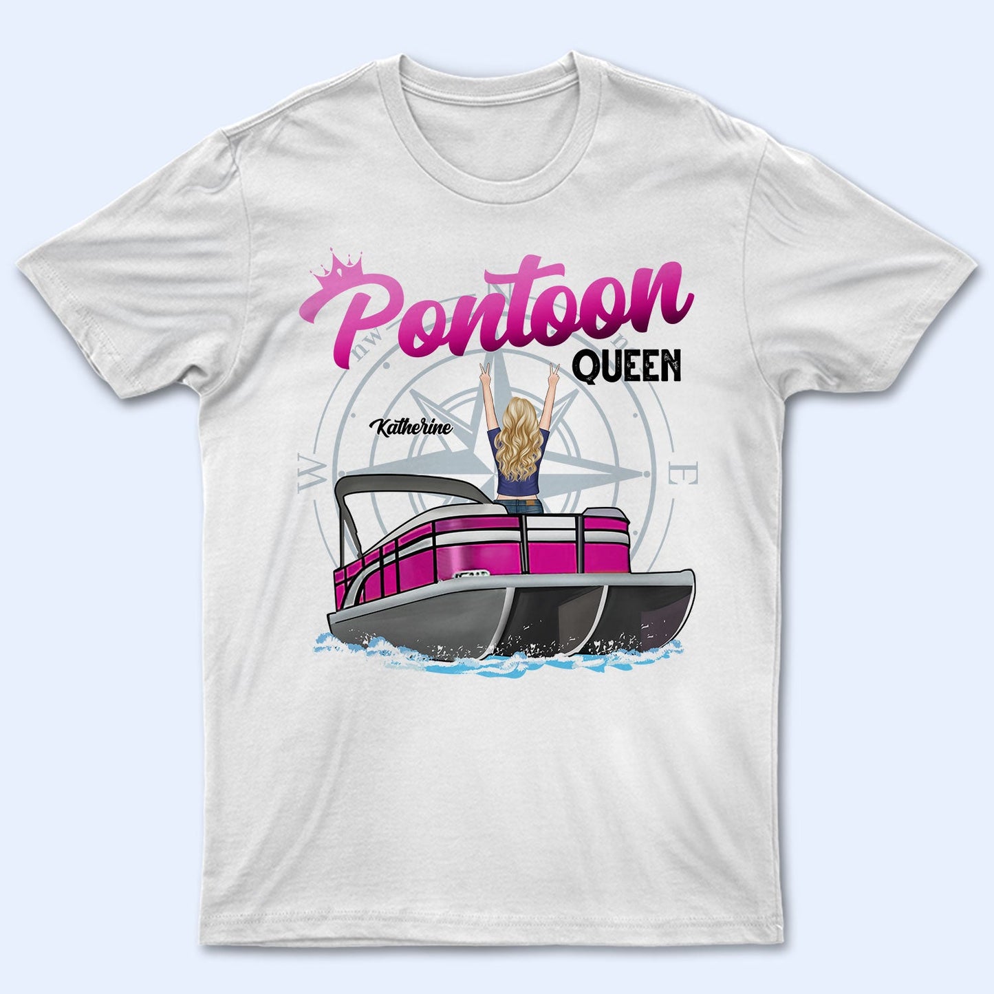 Pontoon Boat Queen - Birthday, Traveling, Cruising Gift For Lake Beach Lovers, Travelers - Personalized Custom T Shirt