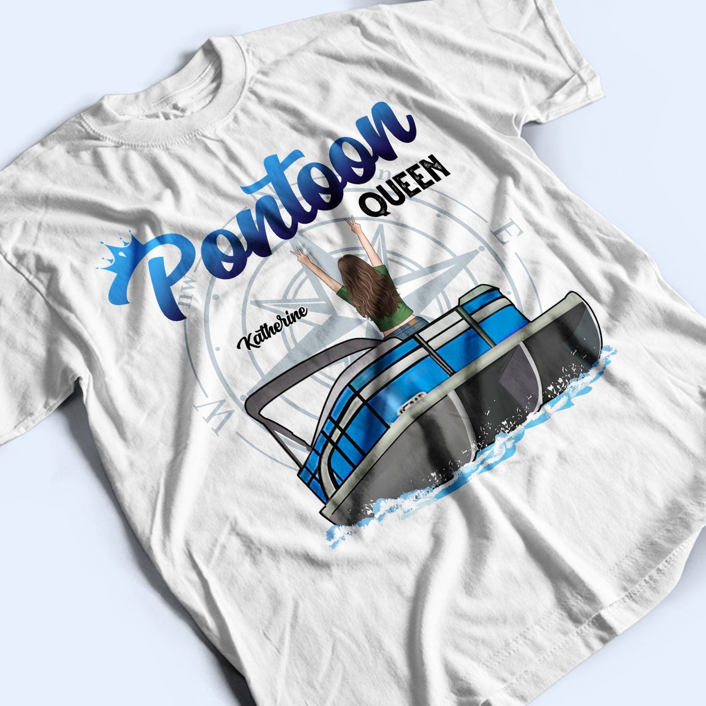 Pontoon Boat Queen - Birthday, Traveling, Cruising Gift For Lake Beach Lovers, Travelers - Personalized Custom T Shirt