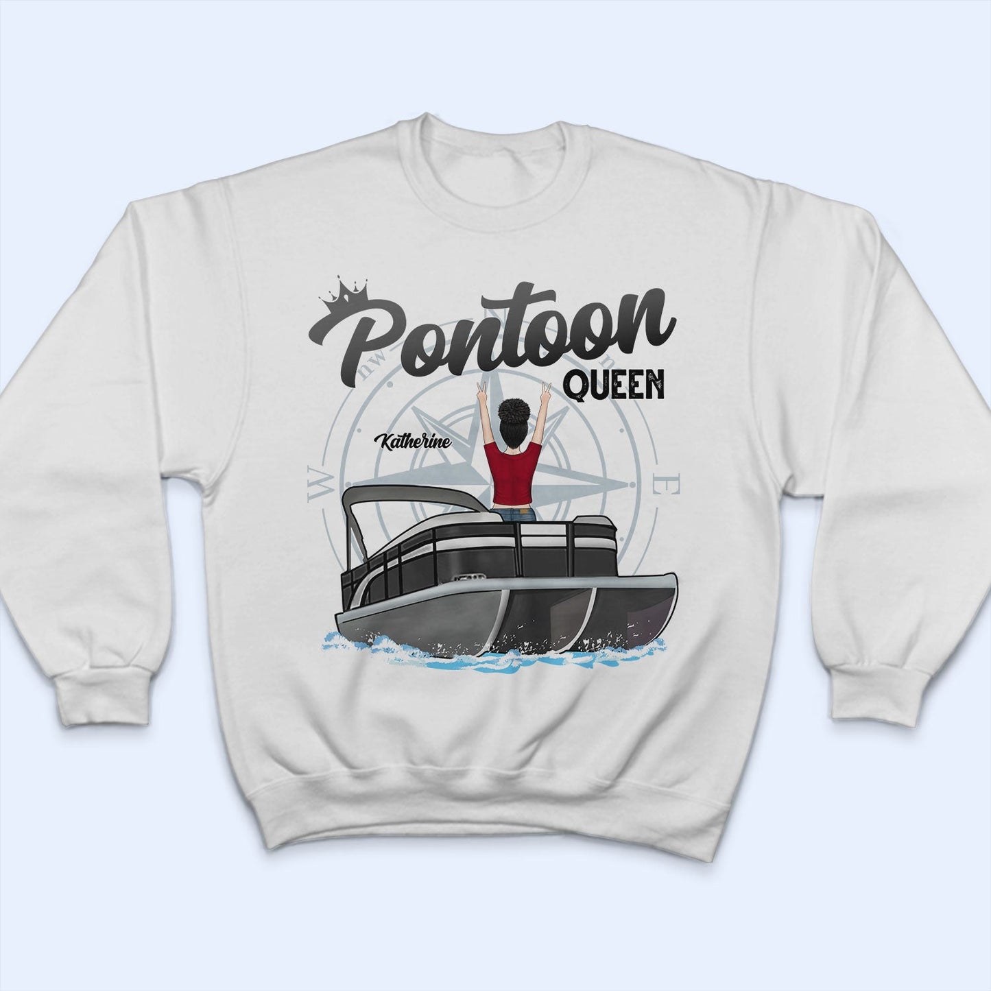 Pontoon Boat Queen - Birthday, Traveling, Cruising Gift For Lake Beach Lovers, Travelers - Personalized Custom T Shirt