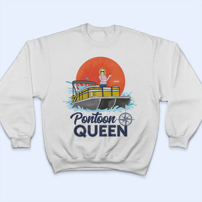 Pontoon Captain Family Retro Sun - Birthday, Traveling, Cruising Gift For Lake Beach Lovers, Travelers - Personalized T Shirt