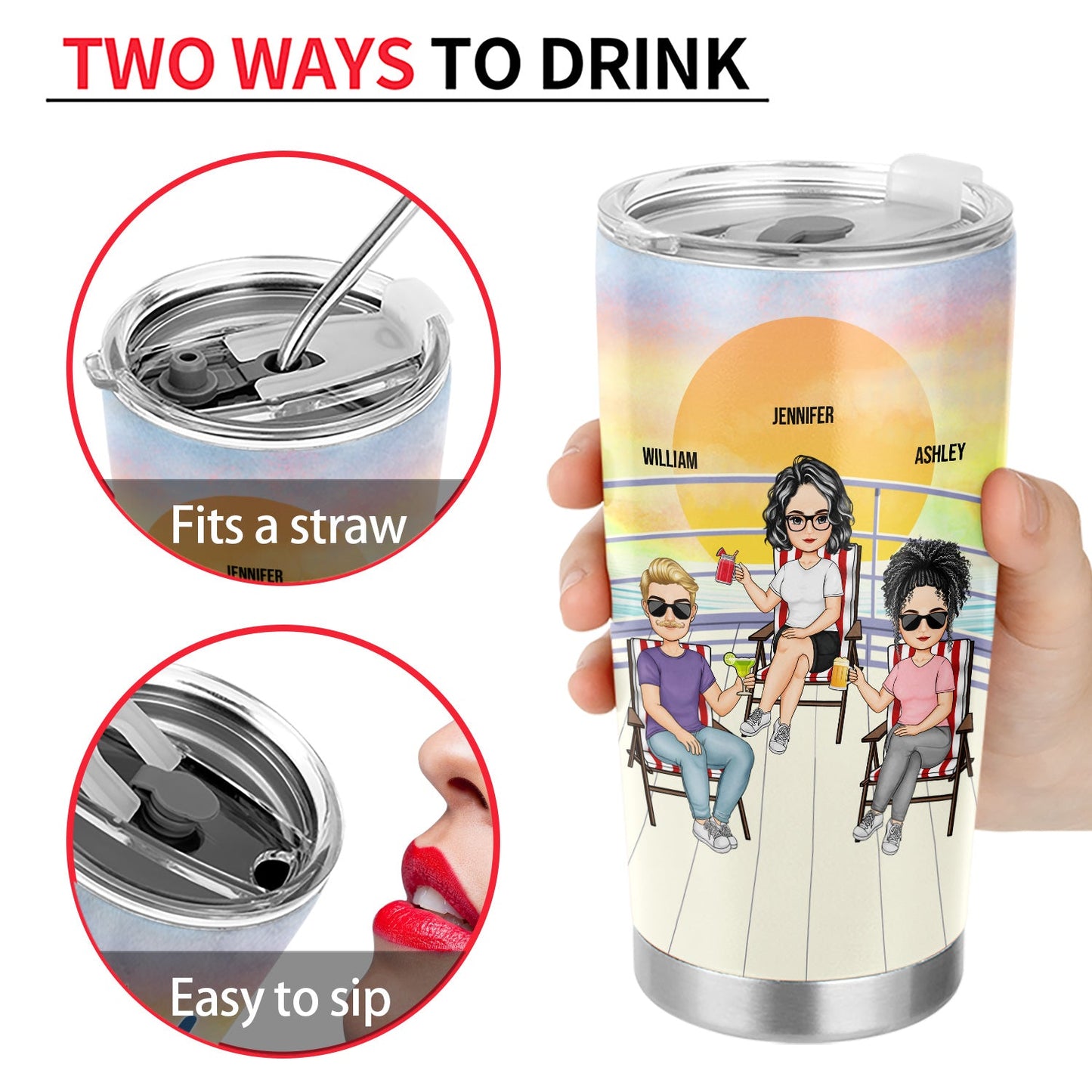 Family We Choose For Ourselves - Cruising Gift For Besties, BFF - Personalized Tumbler