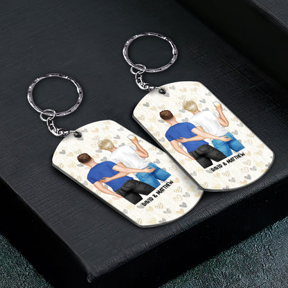 You And Me Bowchikawowow - Gift For Couples - Personalized Aluminum Keychain