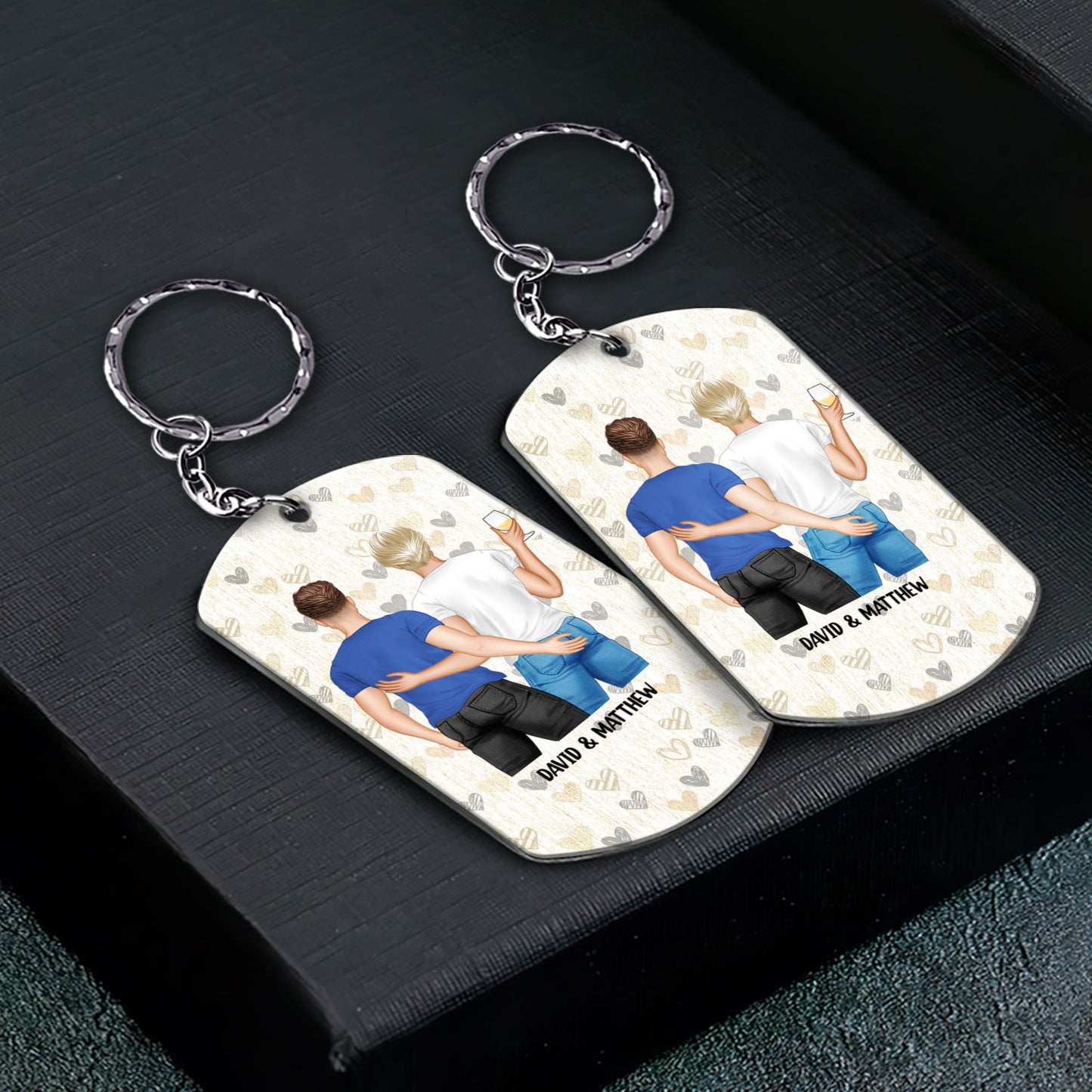 You And Me Bowchikawowow - Gift For Couples - Personalized Aluminum Keychain