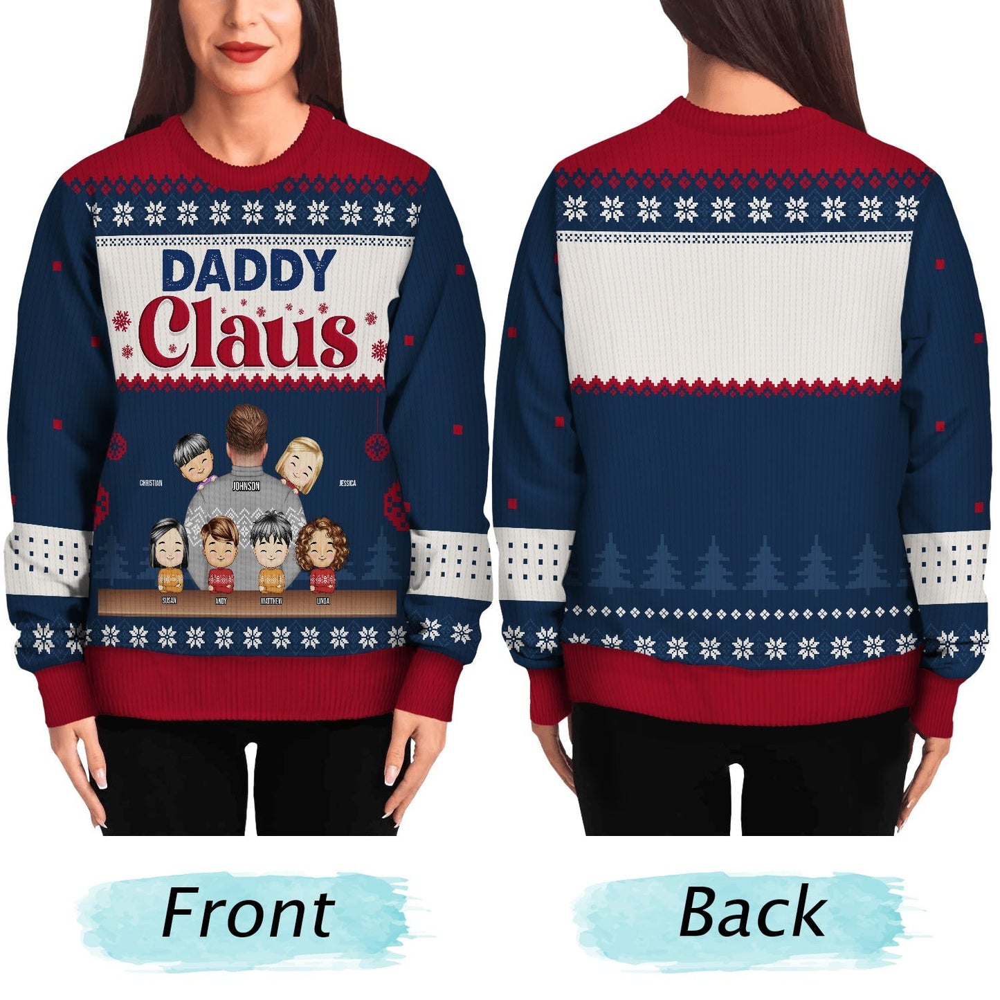 Grandpa Claus - Christmas Gift For Grandpa, Dad - Personalized Unisex Ugly Sweater