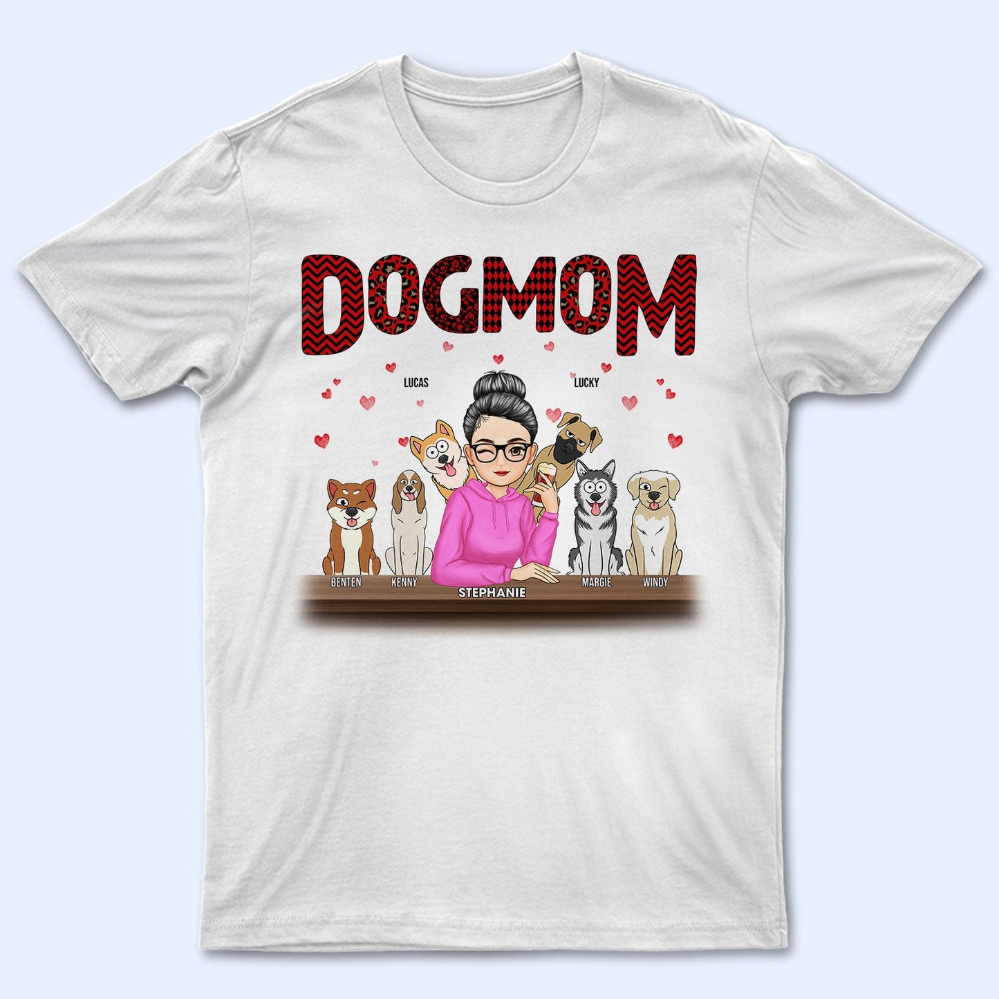 Dog Mom Red Pattern - Gift For Dog Lovers - Personalized Sweatshirt