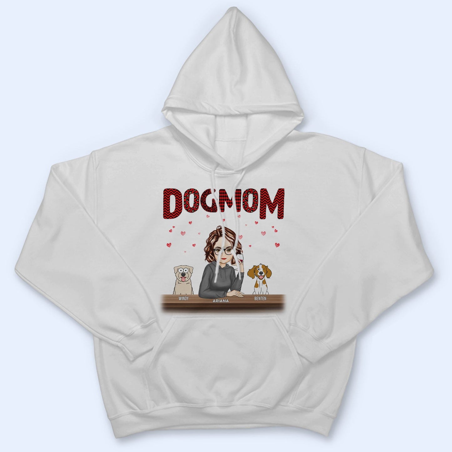 Dog Mom Red Pattern - Gift For Dog Lovers - Personalized Sweatshirt