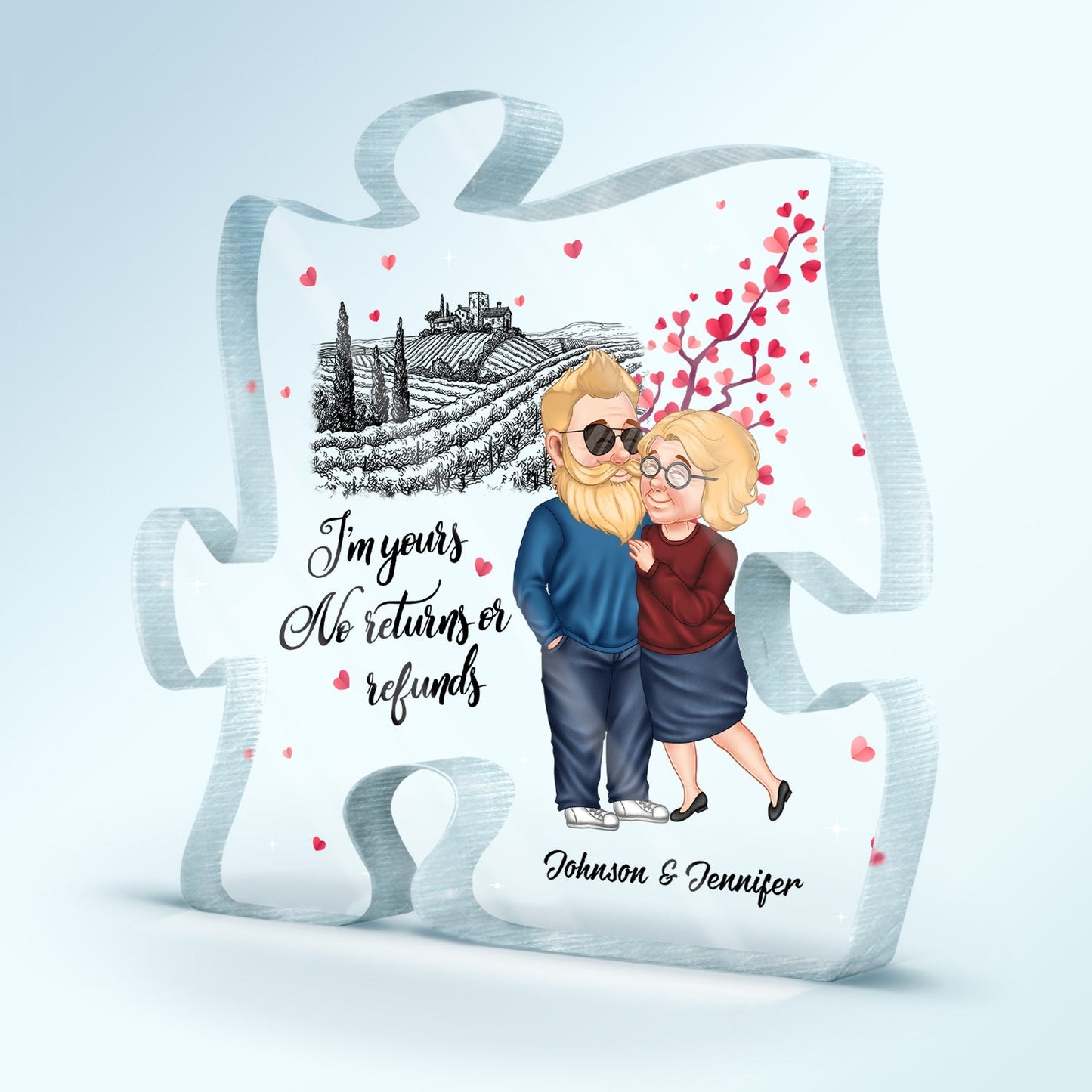 You Are My Missing Piece - Anniversary Gift For Couples - Personalized Puzzle Shaped Acrylic Plaque