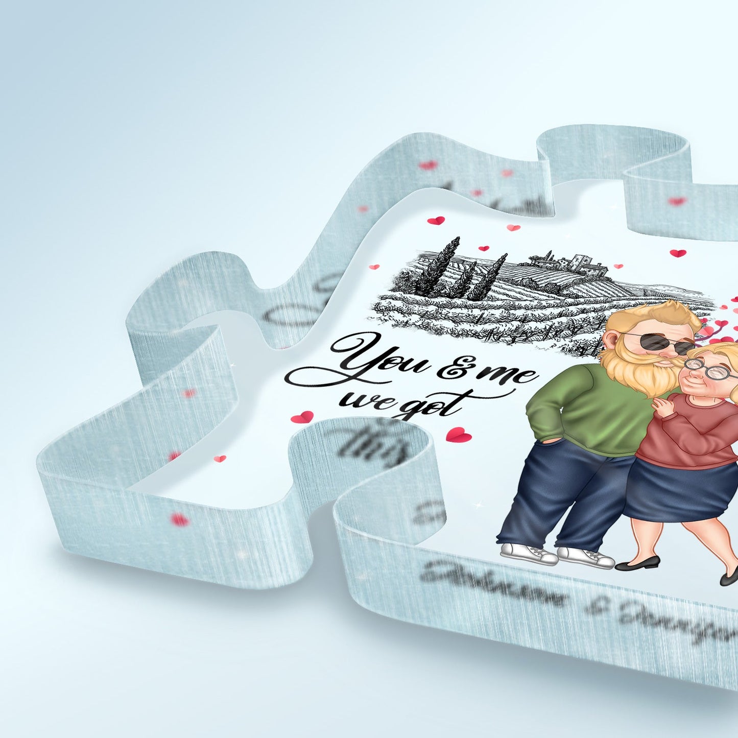 You Are My Missing Piece - Anniversary Gift For Couples - Personalized Puzzle Shaped Acrylic Plaque