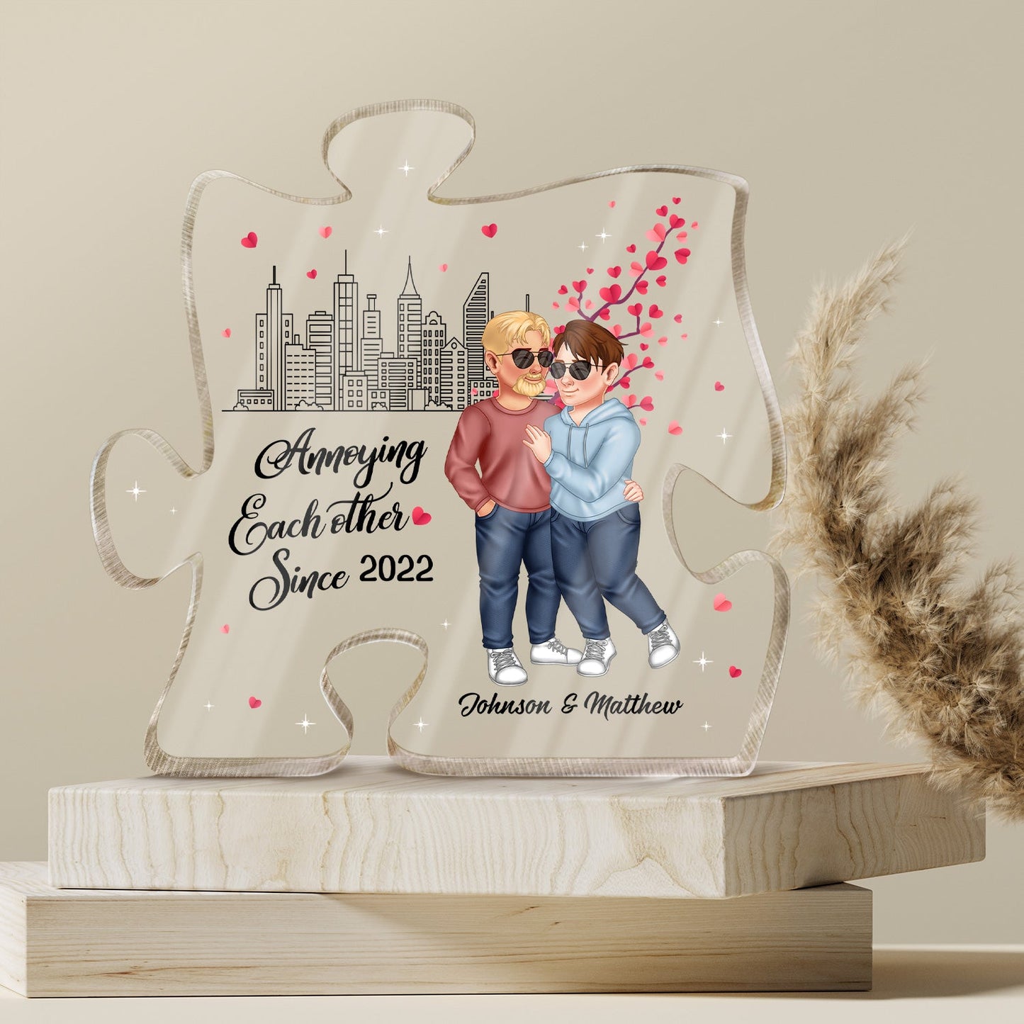 You Are My Missing Piece - Anniversary Gift For Couples - Personalized Puzzle Shaped Acrylic Plaque