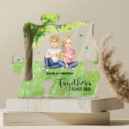 You Are The Missing Piece - Gift For Couples - Personalized Puzzle Shaped Acrylic Plaque