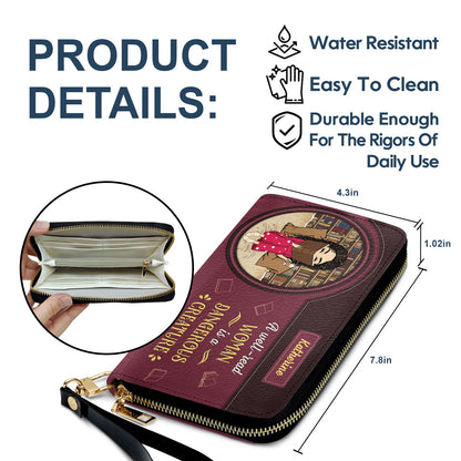 A Well Read Woman Is A Dangerous Creature - Gift For Reading Lovers - Personalized Leather Long Wallet