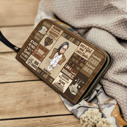 Book Hoarder - Gift For Book Reading Lovers - Personalized Leather Long Wallet