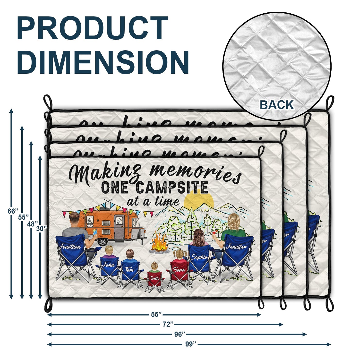 Making Memories One Campsite At A Time - Gift For Camping Lovers - Personalized Outdoor Waterproof Camping Picnic Blanket