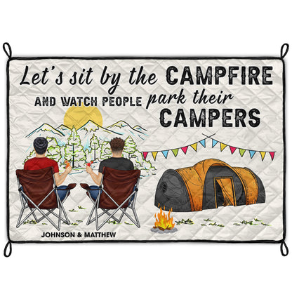 Home Is Where We Park It - Gift For Camping Lovers - Personalized Outdoor Waterproof Camping Picnic Blanket