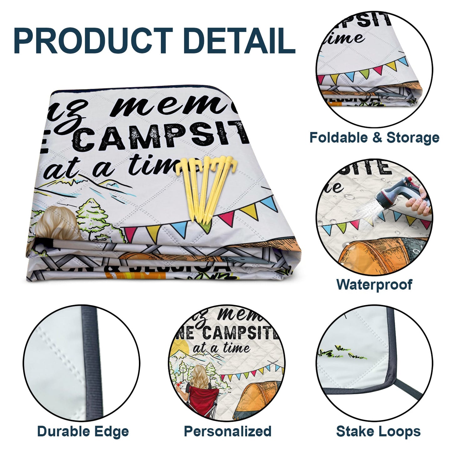 Home Is Where We Park It - Gift For Camping Lovers - Personalized Outdoor Waterproof Camping Picnic Blanket