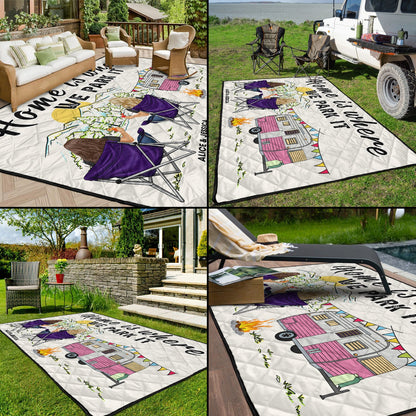 Home Is Where We Park It - Gift For Camping Lovers - Personalized Outdoor Waterproof Camping Picnic Blanket