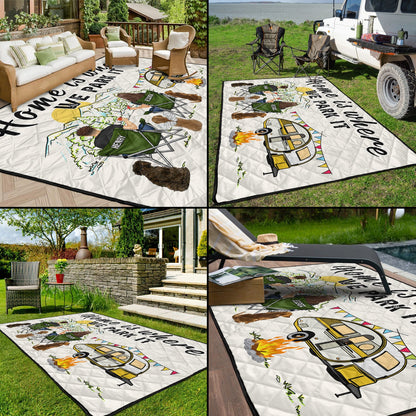 Home Is Where We Park It You And Me And The Dogs - Gift For Camping Lovers - Personalized Outdoor Waterproof Camping Picnic Blanket