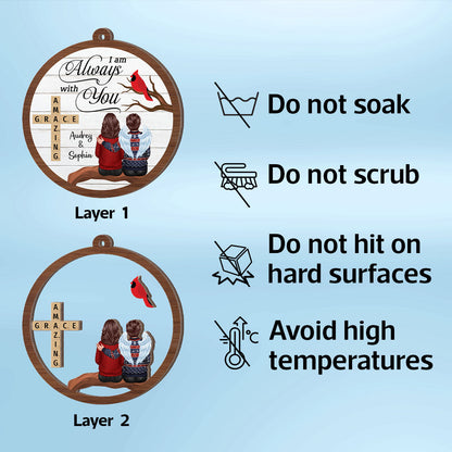 Amazing Grace Wooden Blocks Family Memorial Personalized 2-Layer Wooden Ornament, Christmas Decoration, Sympathy Gift, Remembrance Gift