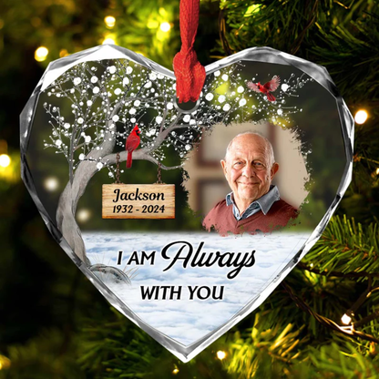 Personalized Memorial Keepsakes Gift I'm Always With You Heart Ornament