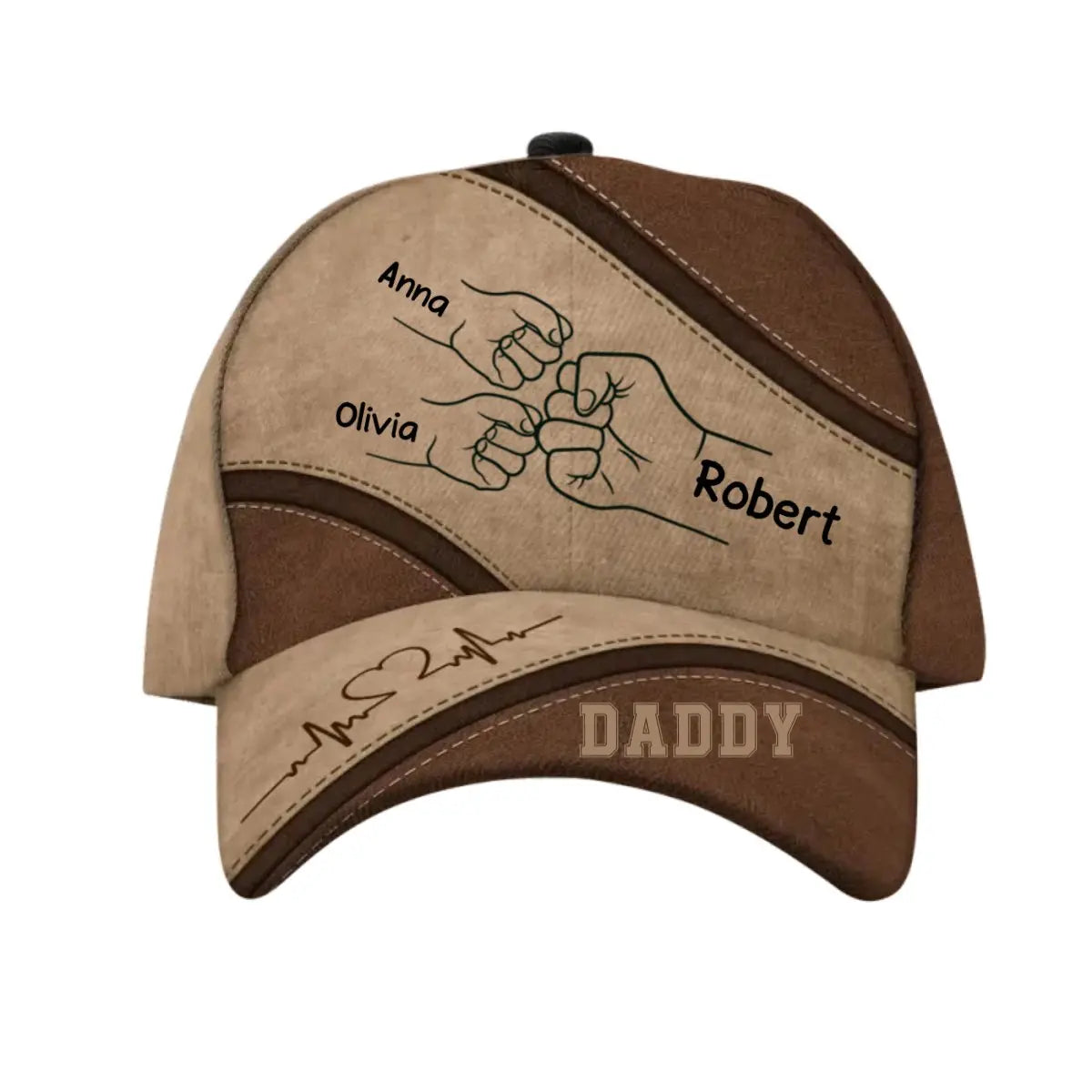 Dad - Outline Fist Bump Daddy Grandpa Personalized Classic Cap Hat The Next Custom Gift