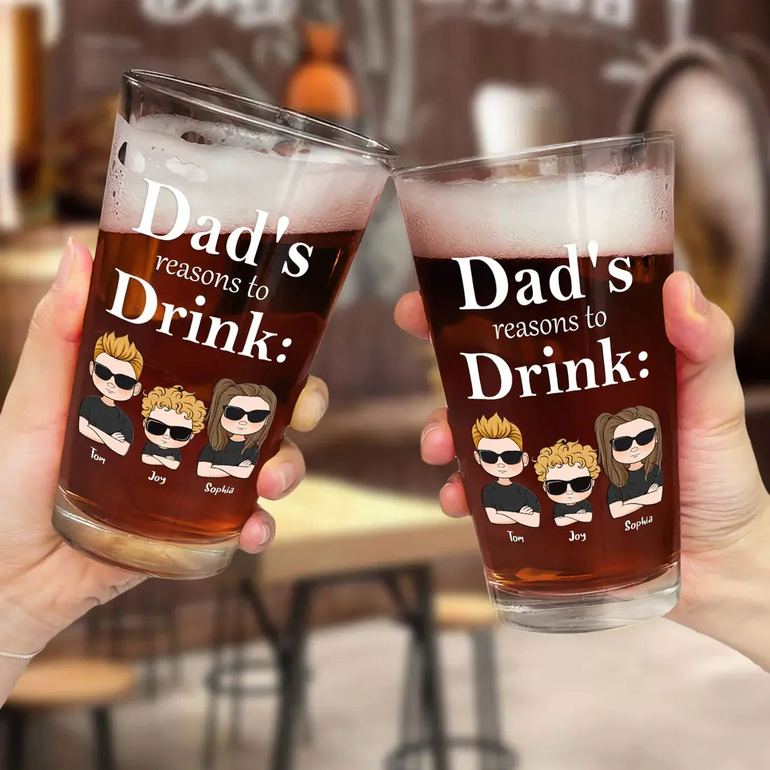 Dad's Reasons To Drink - Personalized Beer Glass Beer Glass The Next Custom Gift