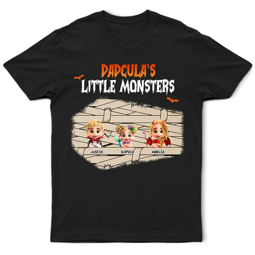 Dadcula Momster Ghoulma Of Little Monsters - Personalized T Shirt