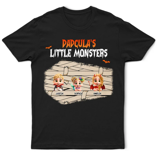 Dadcula Momster Ghoulma Of Little Monsters - Personalized T Shirt