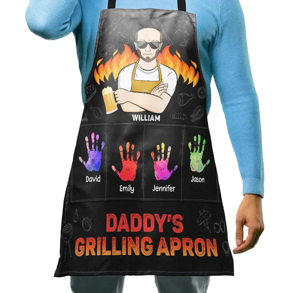 Daddy's Grilling Apron - Personalized Apron Apron The Next Custom Gift